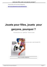 Jouets pour filles jouets pour garçons pourquoi ?