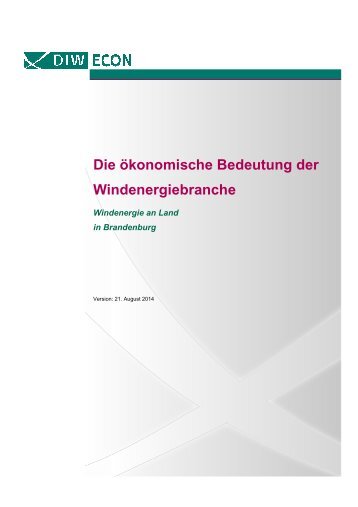 Die ökonomische Bedeutung der Windenergiebranche in Brandenburg