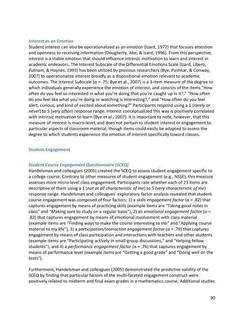 A COMPENDIUM OF SCALES for use in the SCHOLARSHIP OF TEACHING AND LEARNING