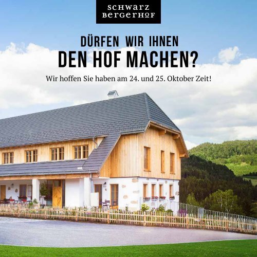 Programm Schwarzbergerhof Eröffnung 24. und 25. Oktober 2015