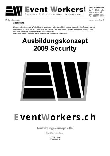 Ausbildungskonzept 2009 - Event-Workers