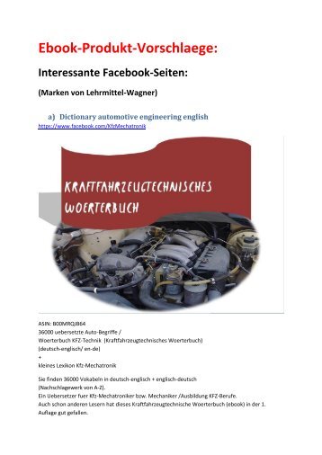 technik-marken/ facebook-seiten: Business English + kfz-leseprobe + mechatronik (verlag lehrmittel-wagner)