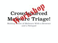 Crowdsourced Malware Triage!