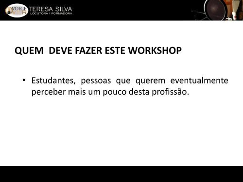 Workshop de Locução