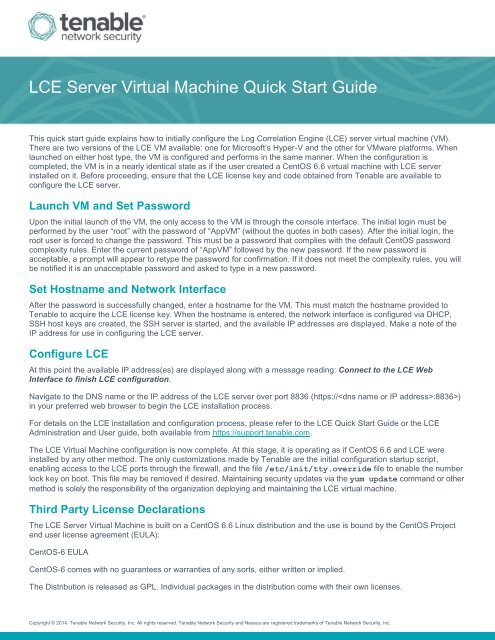 LCE Server Virtual Machine Quick Start Guide