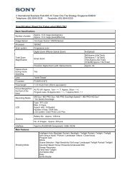 Specification Sheet for Cyber-shot DSC-TX1 - Sony Asia Pacific