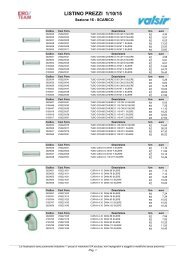 LISTINO PREZZI 1/10/15