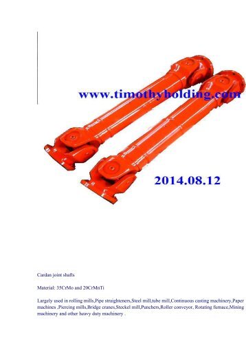 Cardan joint shafts
