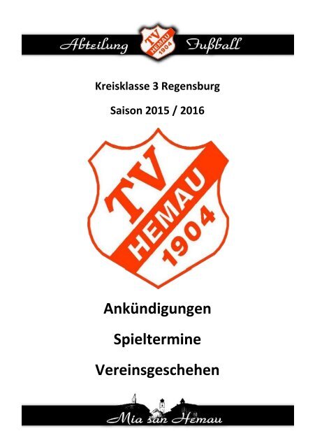 Stadionzeitschrift Hemau vs. Laaber