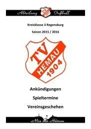 Stadionzeitschrift Hemau vs. Dietfurt II