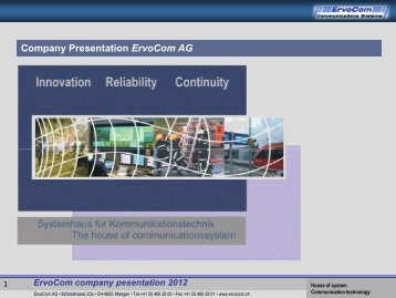 Company Presentation Ervocom AG