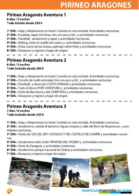 CATALOGO ESTUDIANTES MAYORISTA RESERTOURS 2015-16