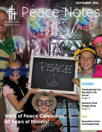 Peace Notes November 2015 - Word of Peace Lutheran Church