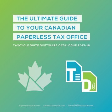 THE ULTIMATE GUIDE TO YOUR CANADIAN PAPERLESS TAX OFFICE