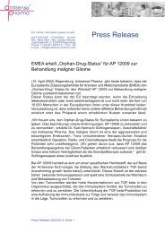 Press Release - Antisense Pharma