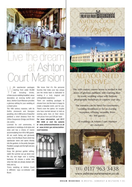 Dream Weddings Magazine - Bristol, Somerset & Wiltshire - iss.32