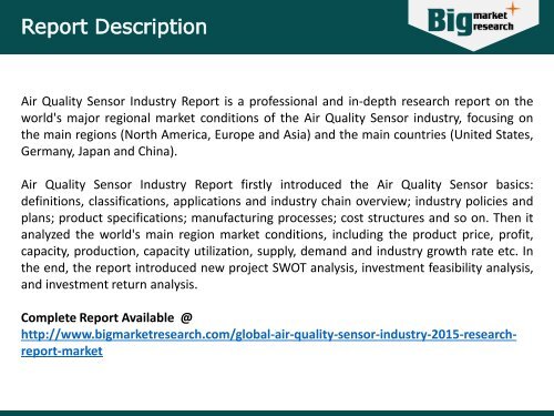 Smart Sensors to Measure Air Quality in Industrial Building will Boost the Growth of Air Quality Sensor Market