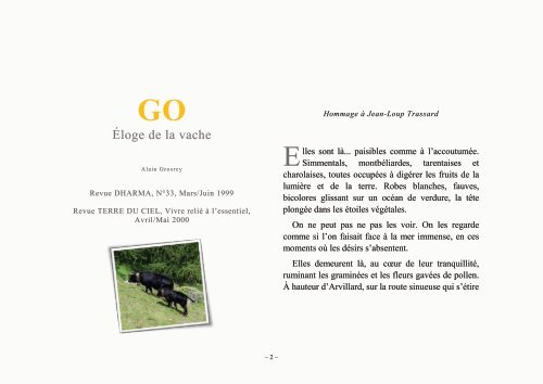 Go. Éloge de la Vache