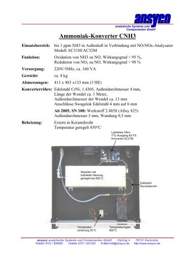 Ammoniak-Konverter CNH3 - ANSYCO Analytische Systeme und ...