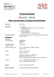 Product Data Sheet DC/12 Water - Aquanova