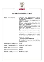 certifications de produits et services - Bureau Veritas France