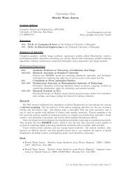 Curriculum Vitae for Henrik Wann Jensen - Computer Graphics ...