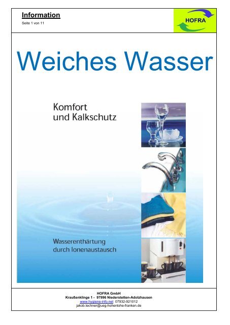 Weiches Wasser HOFRA-GmbH