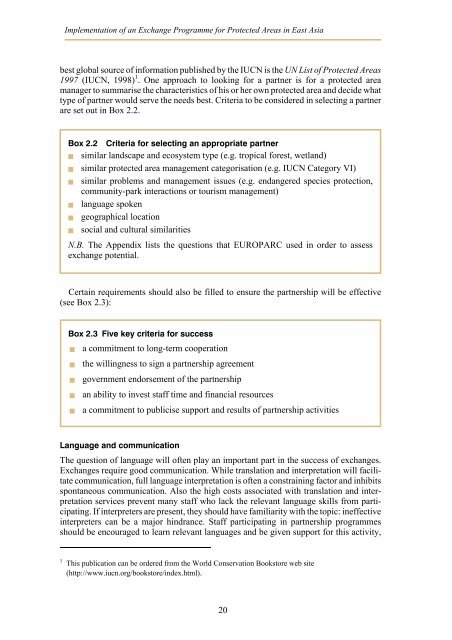 Exchange programmes - IUCN