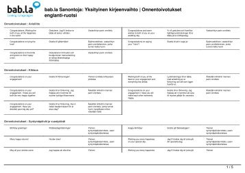 bab.la Sanontoja Yksityinen kirjeenvaihto | Onnentoivotukset englanti-ruotsi