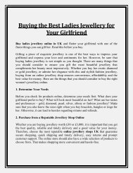 Buying the Best Ladies Jewellery for Your Girlfriend