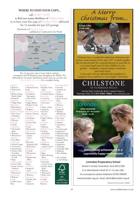 Wealden Times | WT165 | November 2015 | Gift supplement inside