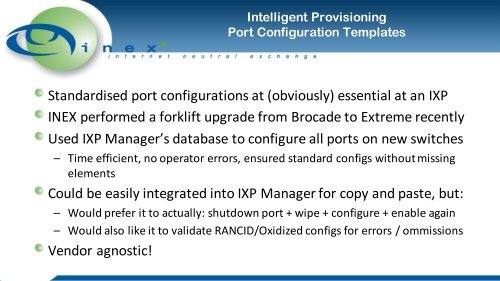 IXP Manager Workshop V4 Deep Dive