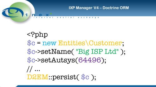 IXP Manager Workshop V4 Deep Dive