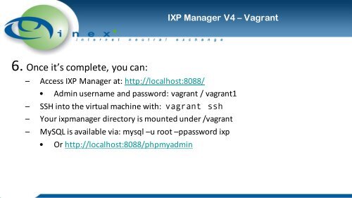 IXP Manager Workshop V4 Deep Dive