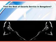 Find the Best of Escorts Service in Bangalore