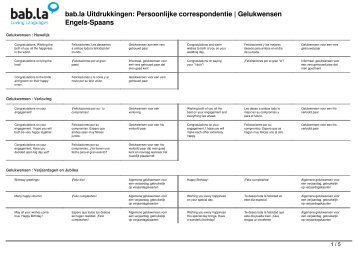 bab.la Uitdrukkingen Persoonlijke correspondentie | Gelukwensen Engels-Spaans