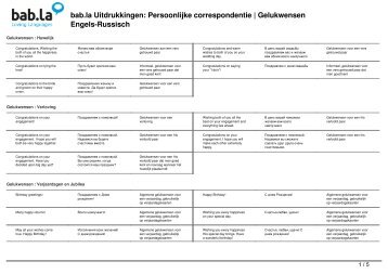 bab.la Uitdrukkingen Persoonlijke correspondentie | Gelukwensen Engels-Russisch