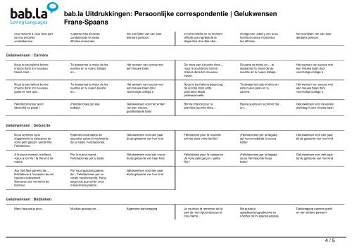 bab.la Uitdrukkingen Persoonlijke correspondentie | Gelukwensen Frans-Spaans