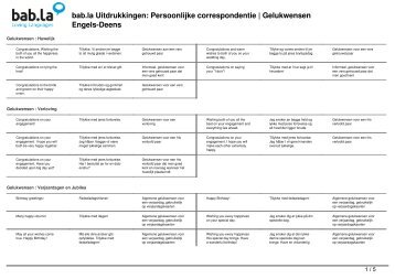 bab.la Uitdrukkingen Persoonlijke correspondentie | Gelukwensen Engels-Deens