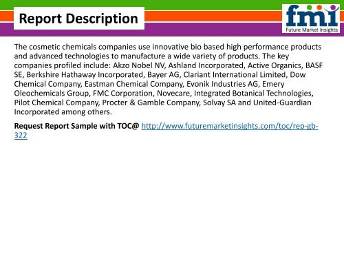 Cosmetic Chemicals Market