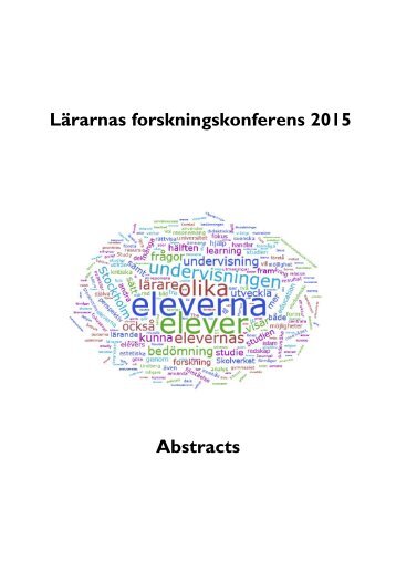 Lärarnas forskningskonferens 2015 Abstracts