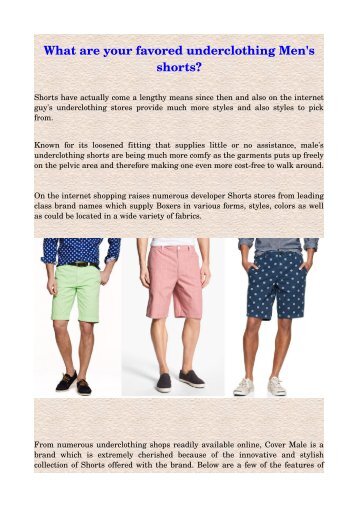 What are your favored underclothing Men's shorts