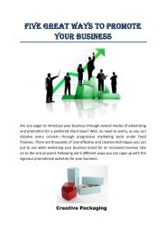 Five Great Ways to Promote Your Business