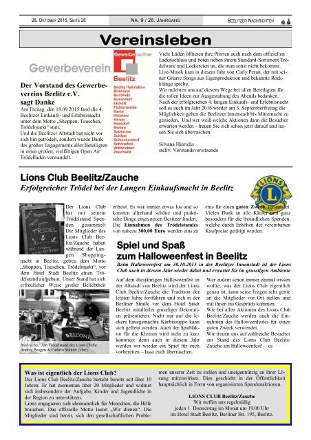 Beelitzer Nachrichten - Oktober 2015