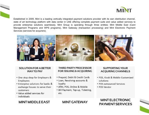 Mint- Best vertically integrated Payment Solutions Provider in UAE