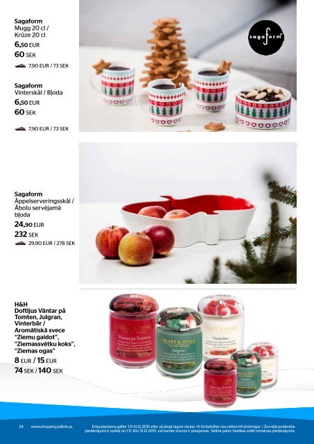 Stockholm - Riga, Nov - Dec 2015| Tallink Silja Shopping catalogue | Onboard and Club One offers, all
