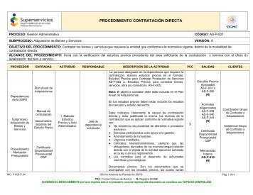 PROCEDIMIENTO CONTRATACIÓN DIRECTA