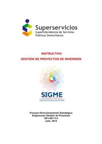 INSTRUCTIVO GESTIÓN DE PROYECTOS DE INVERSIÓN