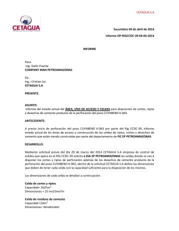 INFORME CETAGUA CELDAS ADF 04.04.2014