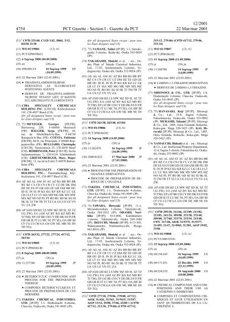 PCT/2001/12 : PCT Gazette, Weekly Issue No. 12, 2001 - WIPO
